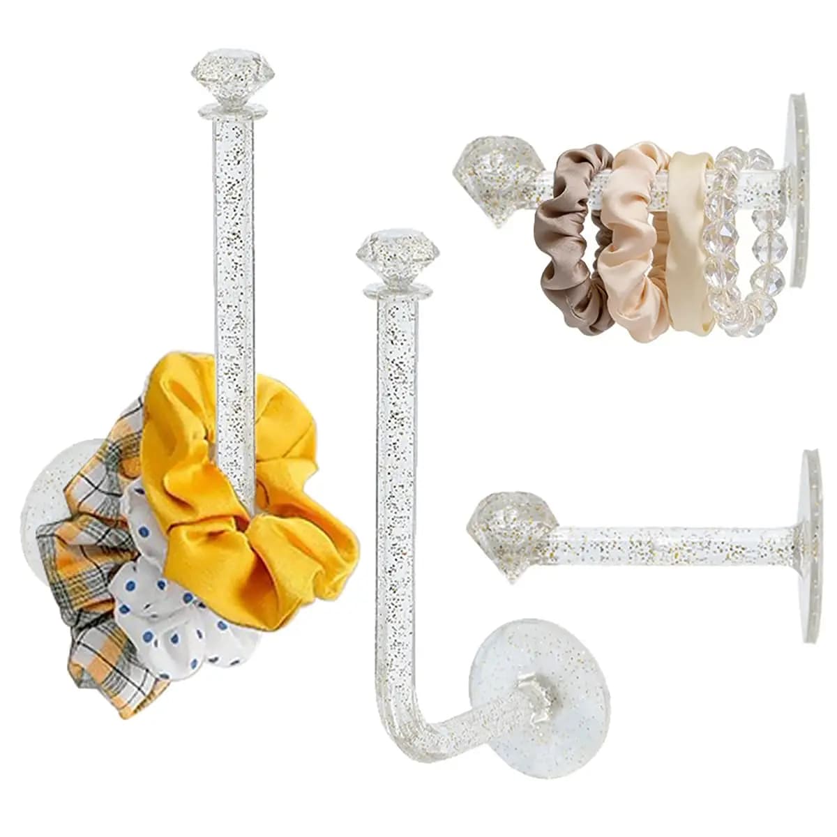 Adhesive Headband Holder Wall Mounted, Hair Hoop Organizer for Bathroom Bedroom Closet, Space Saving Hair Accessory Hanger
