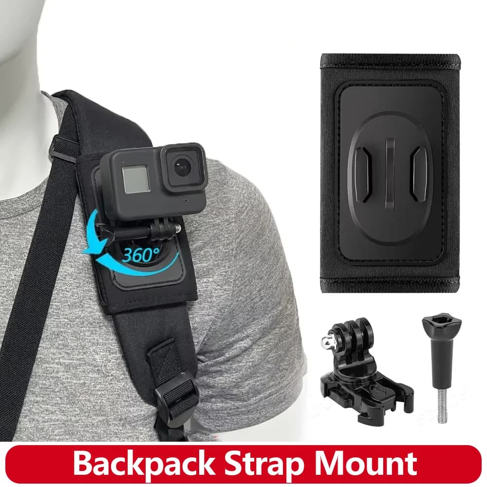 360 ° Backpack support with rotation for GoPro Hero 13 12 11 10 9 8 SJCAM AKASO insta360 DJI OSMO Action Camera Accessories
