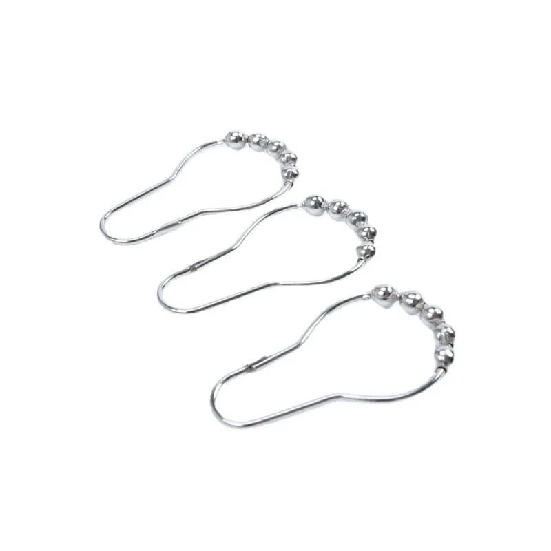 65 pcs Rolling Ball Gourd Hooks, Smooth Glide Anti-Fall Design, Bathroom Shower Curtain & Bedroom Drapery
