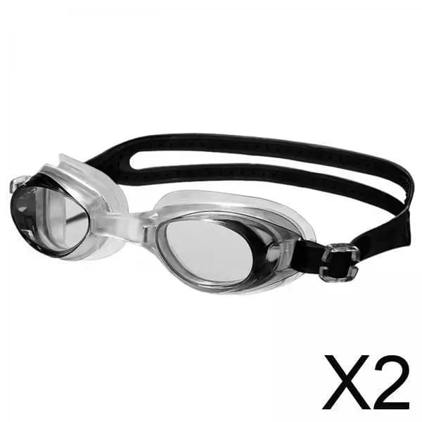 2x Swimwear, Anti-fog Without Lost Eyewear Anti-slip with Silicone Bridge Soft for Adult Men Women