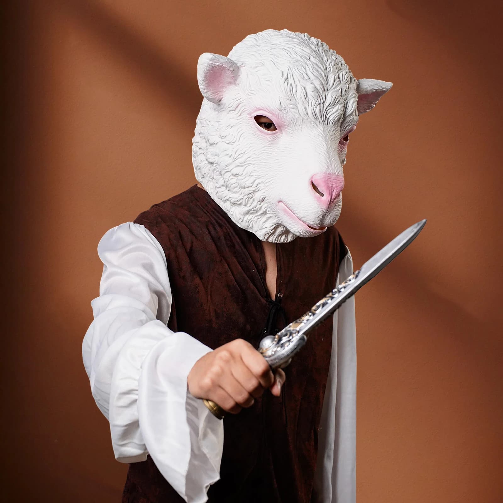 Lamb cover - Halloween animal mask - suitable for cosplay, carnival - latex material