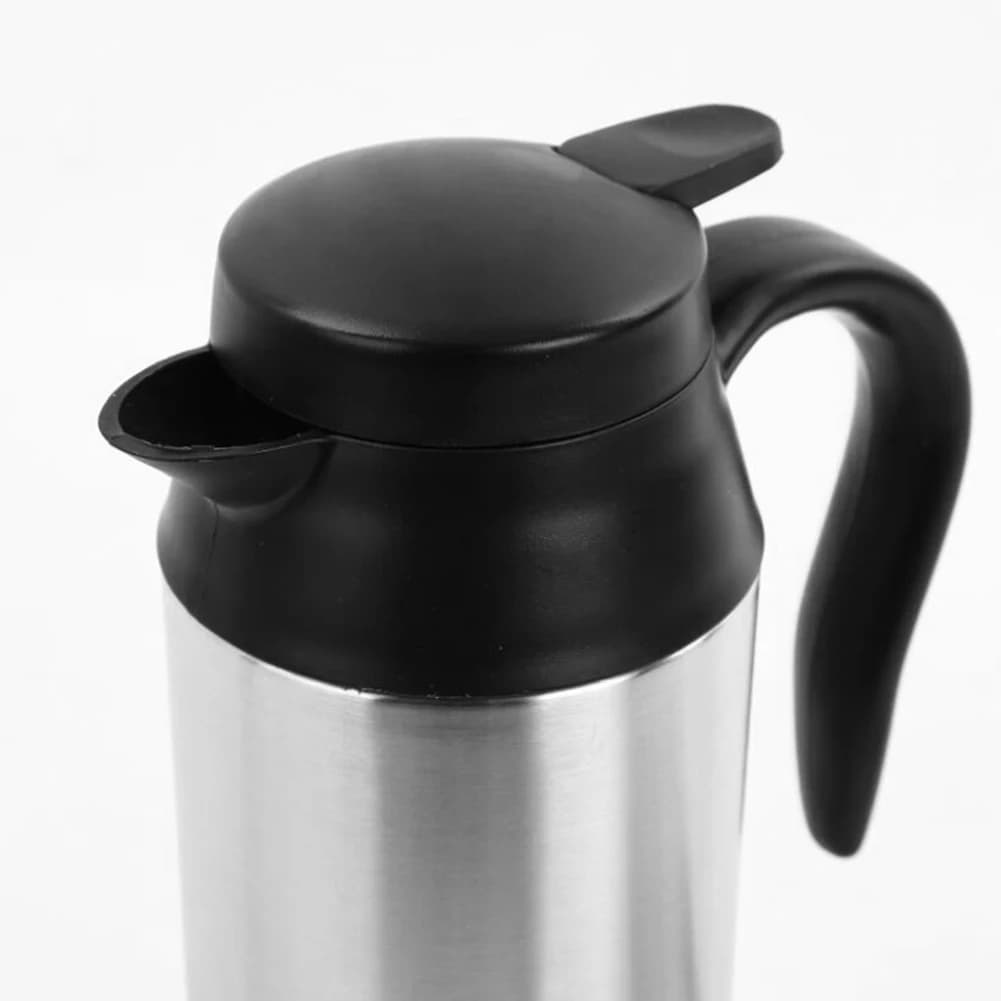 12/24V Car Electric Kettle Stainless Steel 750ml Car Kettle Boiler Automatic Shut Off Heating Travel Cup Kettle Quick Boiling
