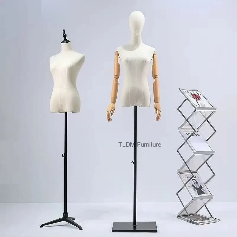 Manichino per Abiti da Sposa con Mani, Espositore per Abbigliamento Femminile, Manichino Mezzo Busto per Vetrine FYMQ