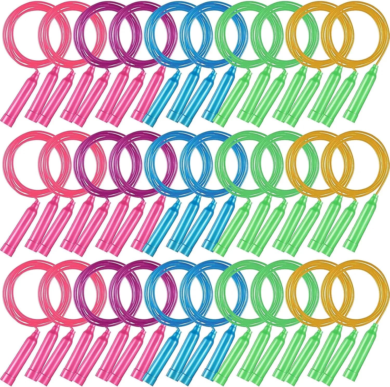30 Colorful and Adjustable Jumping Cords for Kids, 2,3 m Plastic Jumping Wheel for Open Fun Activities