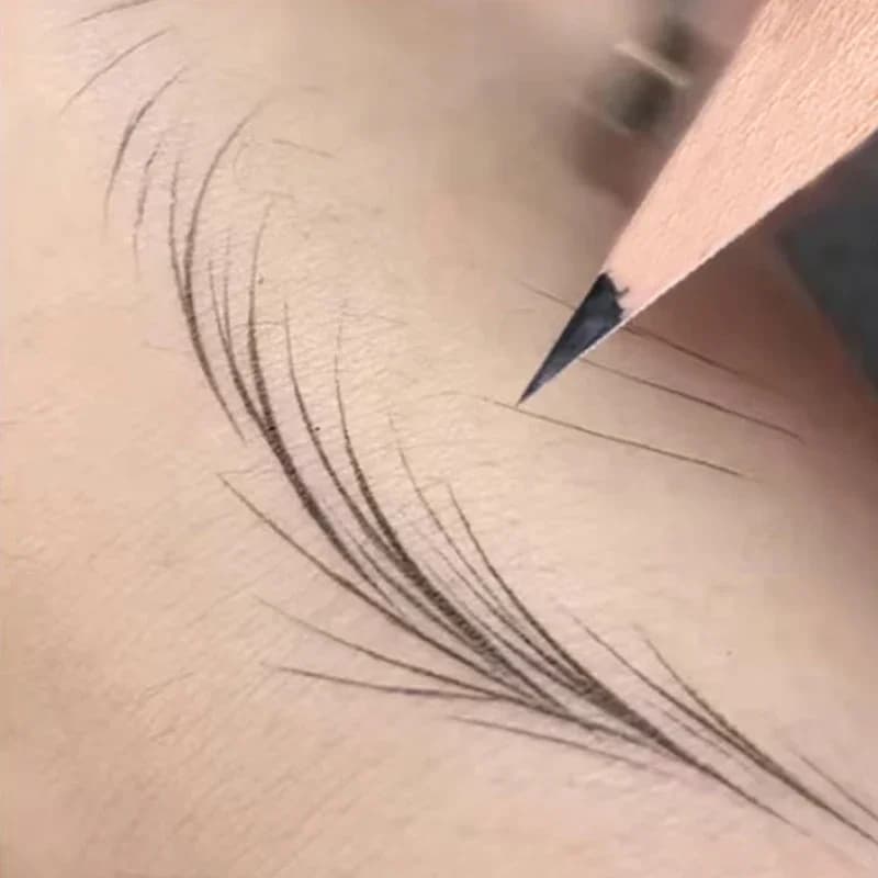 Matita per sopracciglia ultrafine Lunga durata Nero Marrone Impermeabile Non sbavature Colorfast Penna per potenziare le sopracciglia in legno naturale Cosmetico