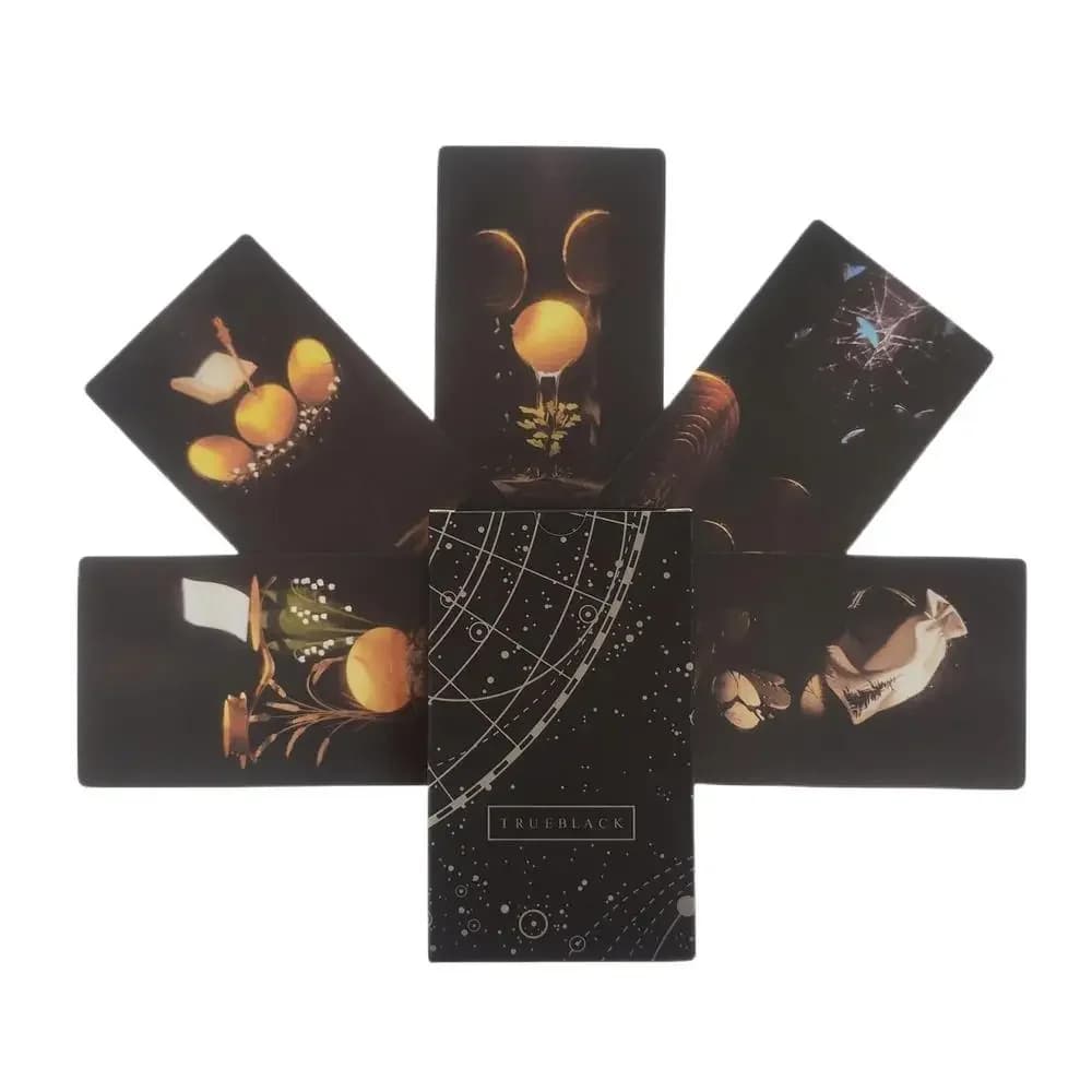 Le carte dei tarocchi neri Gioco di carte per riunioni di famiglia Fortune Telling Divination Carte Oracle Gioco da tavolo per il tempo libero Carte di intrattenimento