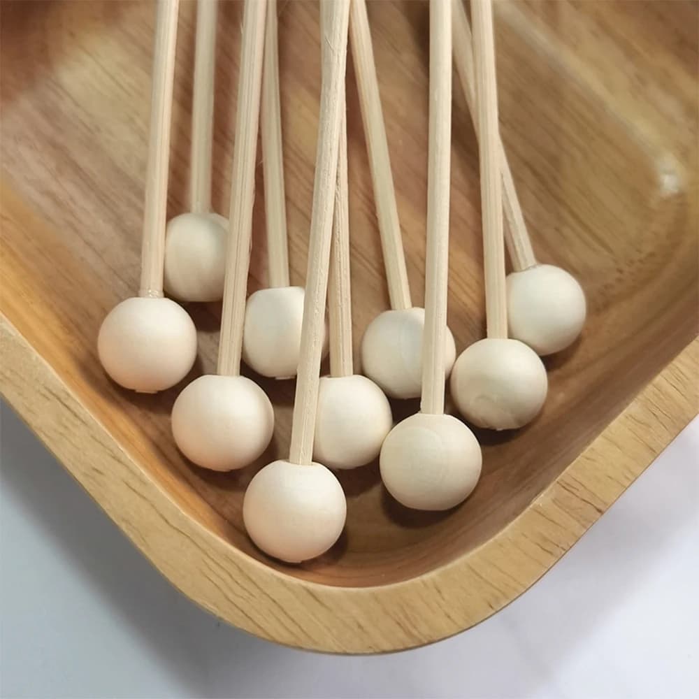 10 pz D14mm Bastoni Palla di Legno Per La Fragranza Domestica, Diffusore Reed 22 cm x 3mm Bastoni In Rattan Sostituzione Reed Stick Decorazione Della Casa
