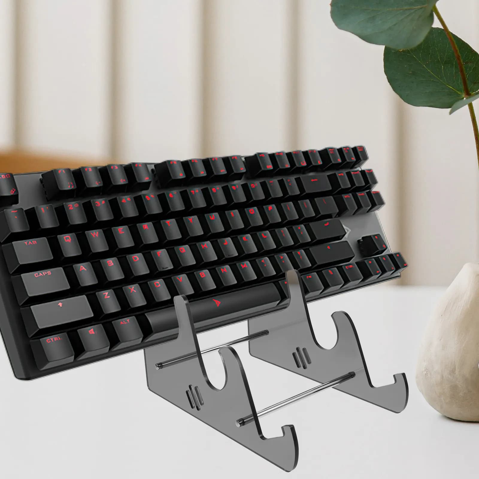 3 level acrylic support for desktop computer keyboard, mechanical keyboard support, object storage organizer, ergonomic design