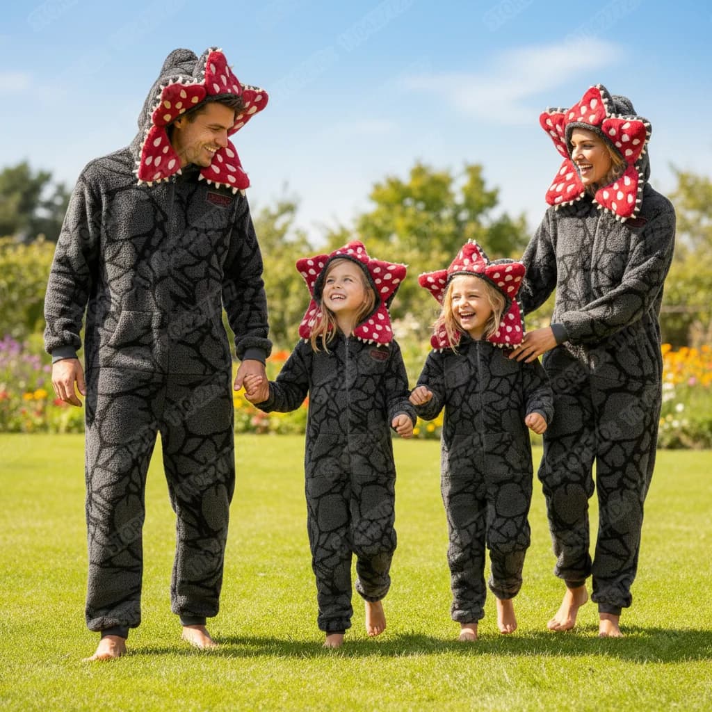 Pigiama Demogorgone, Cosplay Costume, Soft and Hot Suit, Family Pijama Set, Halloween Costume, Party Bathrobe