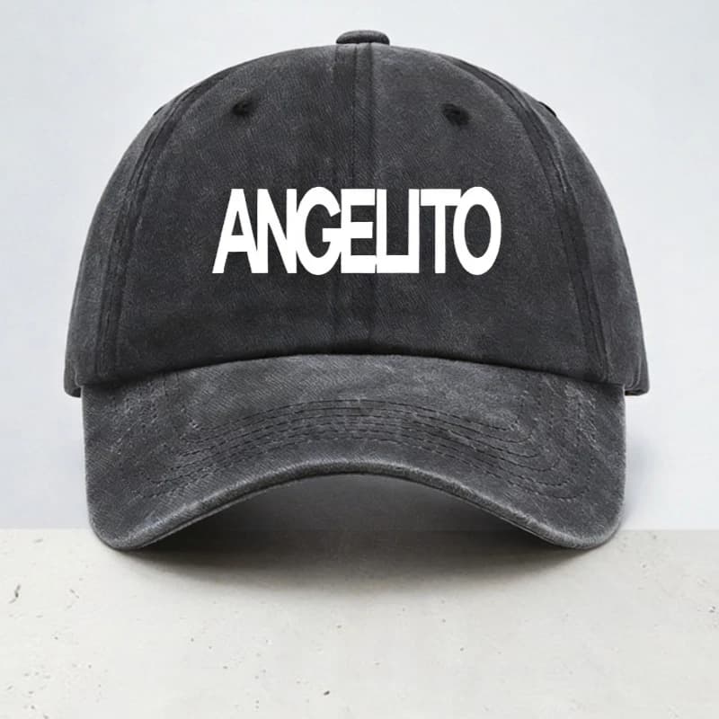 Angelito letter Washed Cowboy Baseball Cap for Men Women Vintage Sun Caps outdoor Casual Snapback Hat summer Soft Top Hat