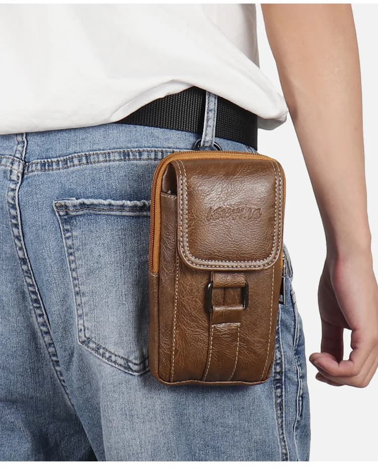 Per Ulefone Armor 27T Pro 27 Pro 26 Ultra Phone purse PU leather vertical holster double pull-through belt bag leisure outdoor