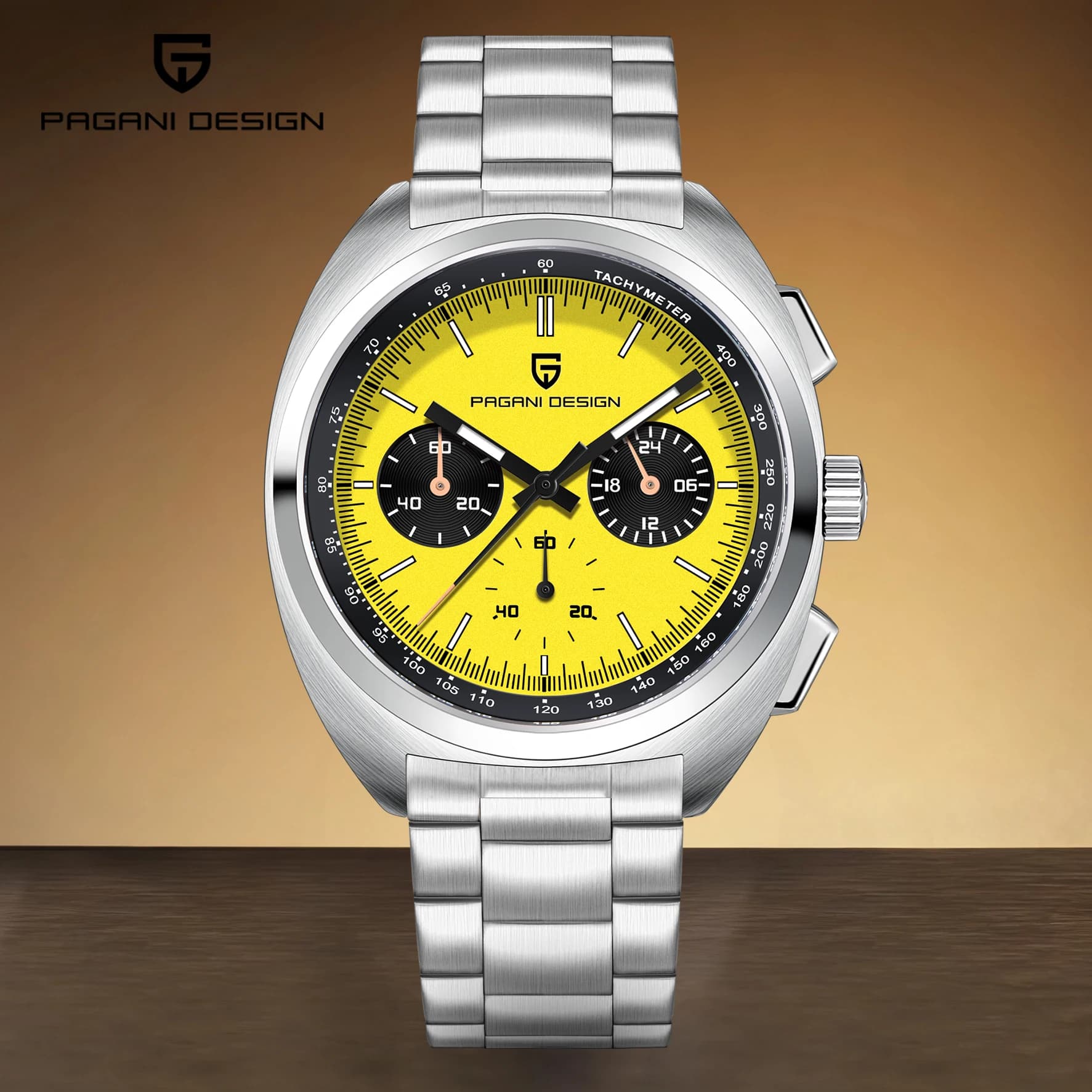 PAGANI DESIGN New Retro dial Men's watches Luxury chronograph Quartz watch for men AR Zaffiro Sport Leather gift Reloj Hombre