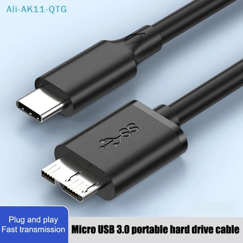 10Gbps Type C To Micro B USB3.0 Cable HDD Cable 3A Hard Disk Drive Fast Transfer Data Cord For Laptop Phone External Disk Tablet