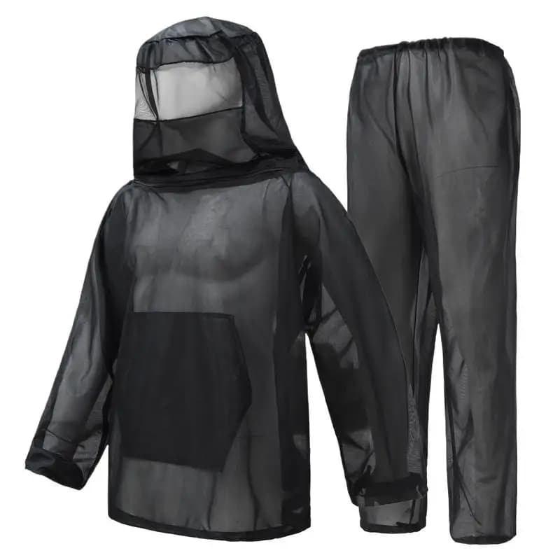 Camicia a rete per mosche da esterno Giacca anti-insetti con cappuccio in rete Tuta per api in rete per apicoltori Protezione barriera scudo Repellente Protezione indossabile