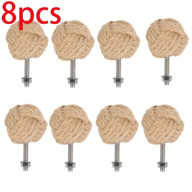 8pcs woven door handles Cabinet handles Elegant cabinet and closets door handles with screw metal drawer handles for home decor