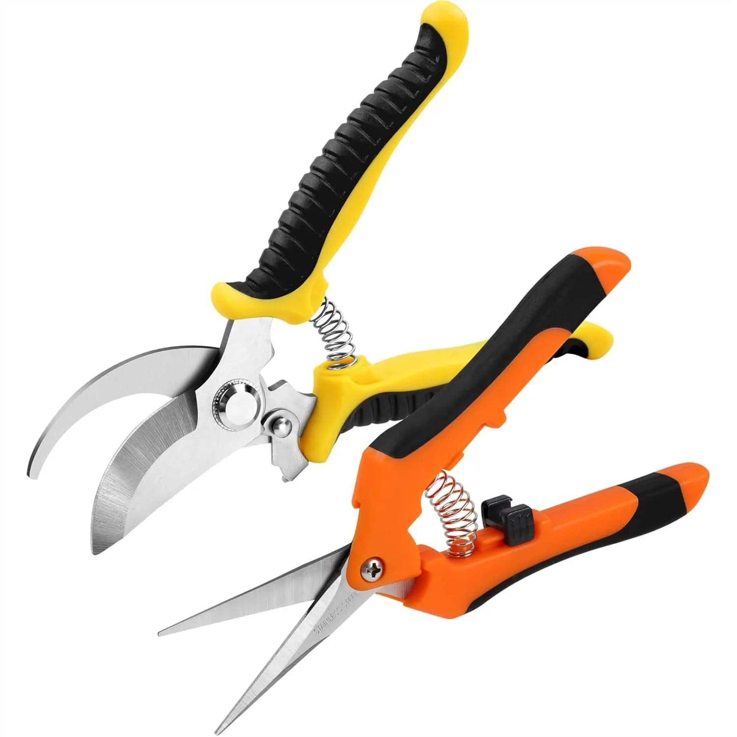 Stainless Steel Potting Scissors, Set of 2, Garden Shears with Soft Grip for Precision Tages