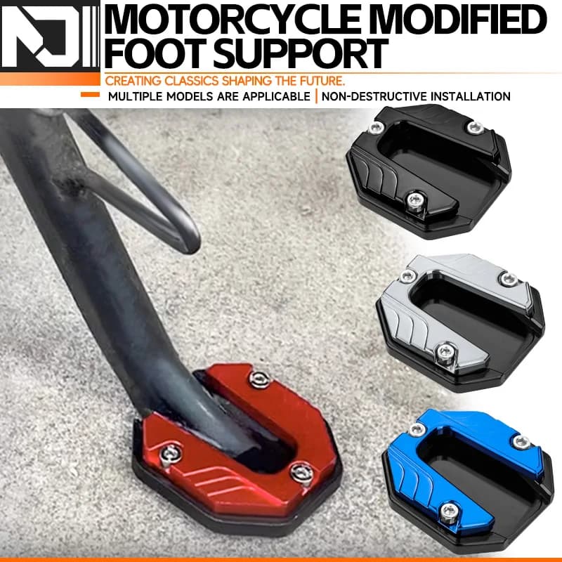 Universale per moto scooter bici cavalletto prolunga piede cavalletto laterale piastra di supporto piastra di supporto base allargata anti-sci in alluminio