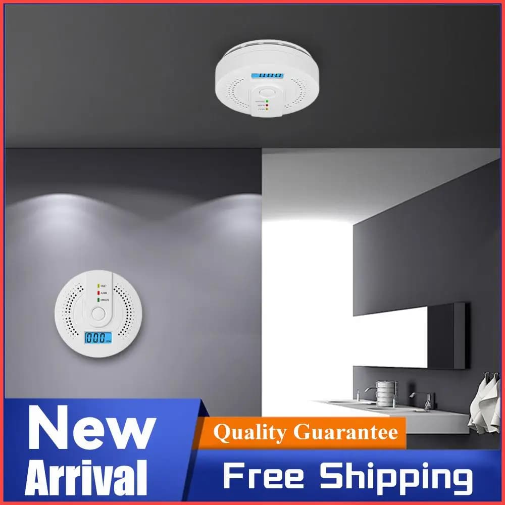 Rilevatore di Allarme Digitale con Indicatore LED, Alimentato a Batteria, Monitor per Gas CO, Rilevatore Portatile di CO per Uso Domestico
