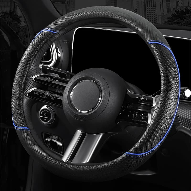 Carbon Fiber Cover with Contrast Inserts, Comfortable and Anti-slip Grip, Suitable for 14,5-15 Inch Volks