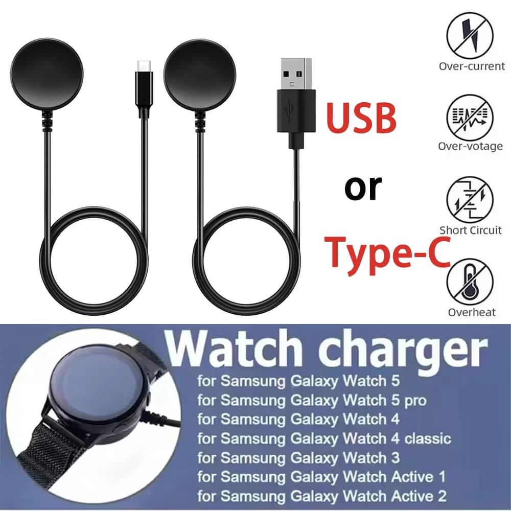 Portable Magnetic Watch Wireless Charger Cable For Samsung Galaxy Watch 8 7 6 5pro 5 4 3 Active 2 Fast Charging Dock Station
