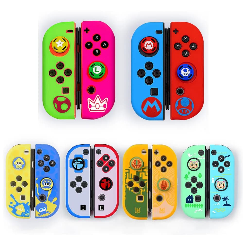 Per Nintendo Switch Oled NS Joy-Con Controller Protezione Pelle Custodia morbida in silicone Thumb Stick Grip Cap Joystick Coer protettivo
