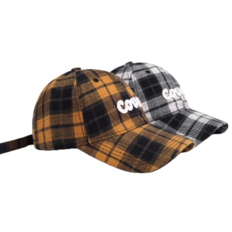 Autumn New British-style Grid Patterned Baseball Cap Wide Brim Soft Top Letter Duckbill Cap Casual Sun Duck Tongue Hats