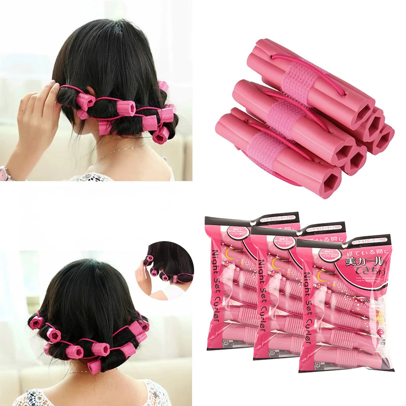 6pcs Heatless Flower Hair Curling Accessories Sponge Hair Rollers for Sleeping Soft Foam Portable Salon DIY Styling Curl Tools