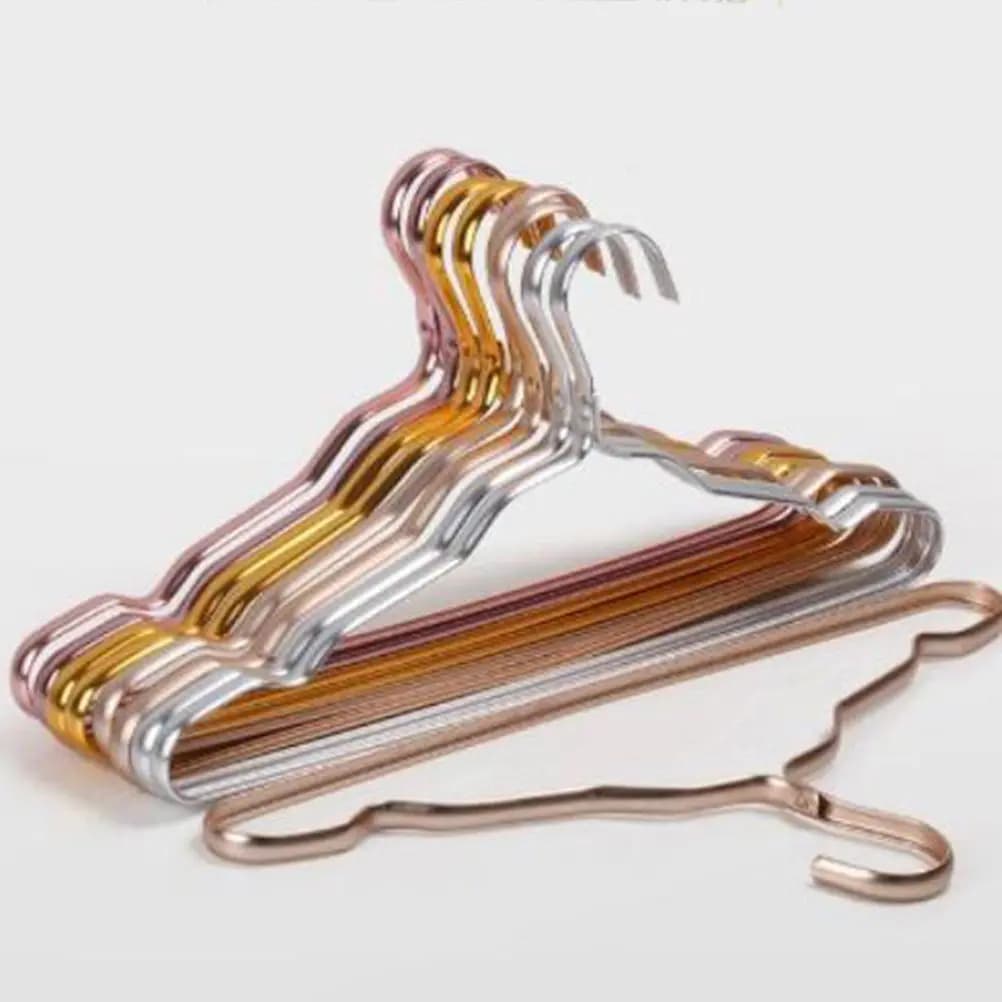 10Pcs Aluminum Alloy Clothes Hangers Skid Resistance Non-Trace Wrinkle-Free Heavy Duty Metal Hangers for Clothing Shops Homes