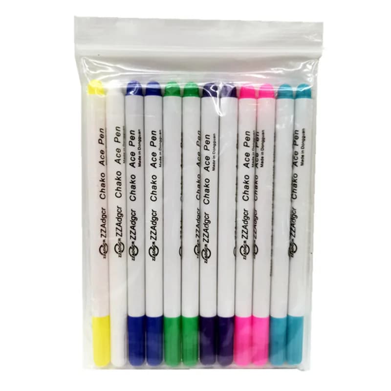 12Pcs Water Soluble Fabric Marker Pen Cross Stitch Tailoring Clothing Marking Pen Erasable Washable DIY Sewing Tool Embroidery
