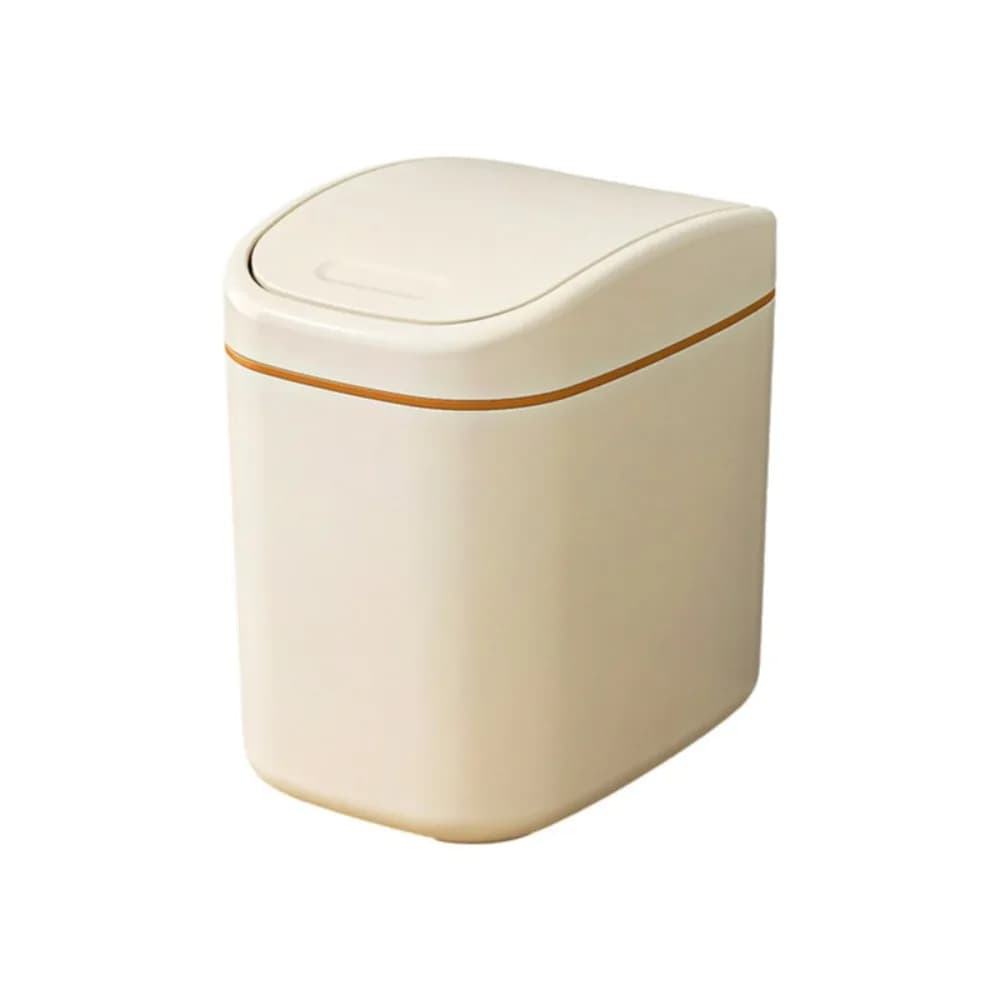 Swing Top Lid Desktop Wastebasket Dustproof Thickened Small Garbage Can Sealed Design Large Capacity Mini Trash Can Bedroom