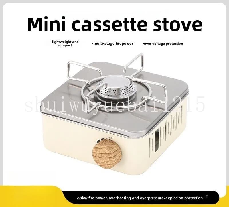Fornello a Cassetta Mini Portatile da Esterno Antivento a Gas per Campeggio e Picnic