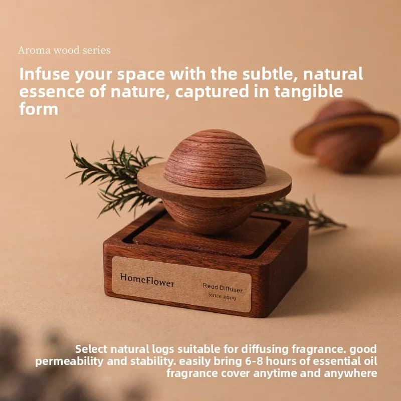 Mars Magnetic Wood Aroma Diffuser Solid Wood Desktop Car Essential Oil Holder A Must-Have for the Holidays