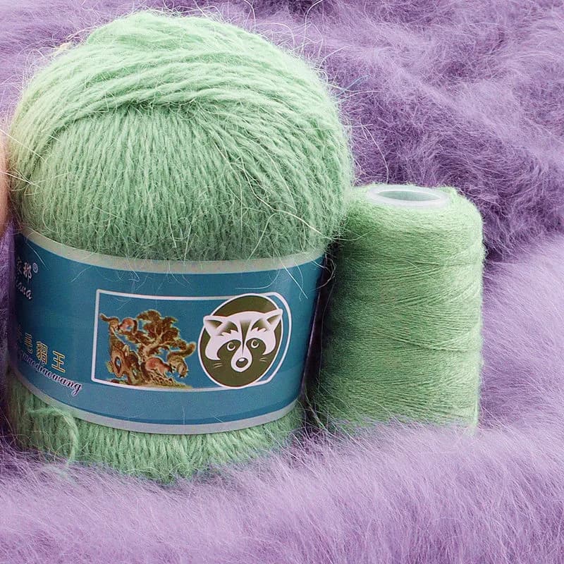 Trasporto di goccia 50 + 20 g/set lungo peluche visone cashmere filato di alta qualità filo per maglieria a mano per donna cardigan sciarpa adatta пжа