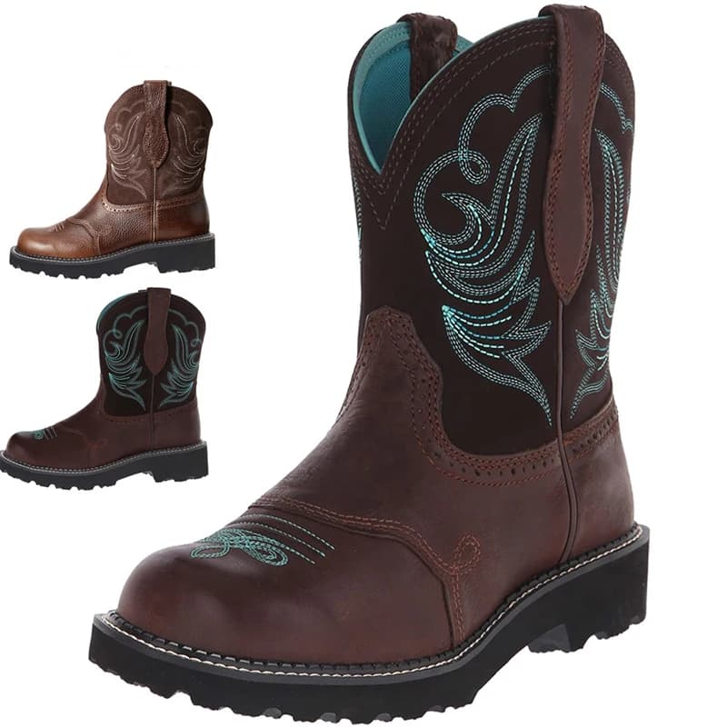 Stivali da cowboy ricamati per uomo Donna Stivali in pelle Pu Stivali western leggeri e comodi Zapatos De Hombre Taglia 35-42