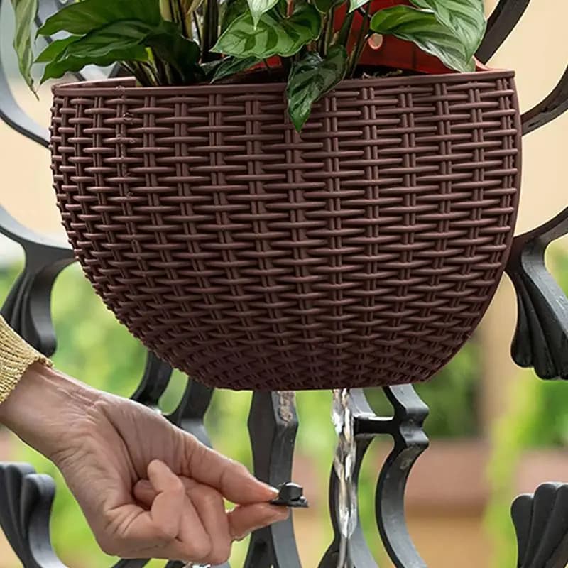 Vaso da fiori semicircolare Cesto da fiori senza perforazione a parete Fioriera da giardino Secchio Cesto sospeso Vaso da fiori per la decorazione domestica