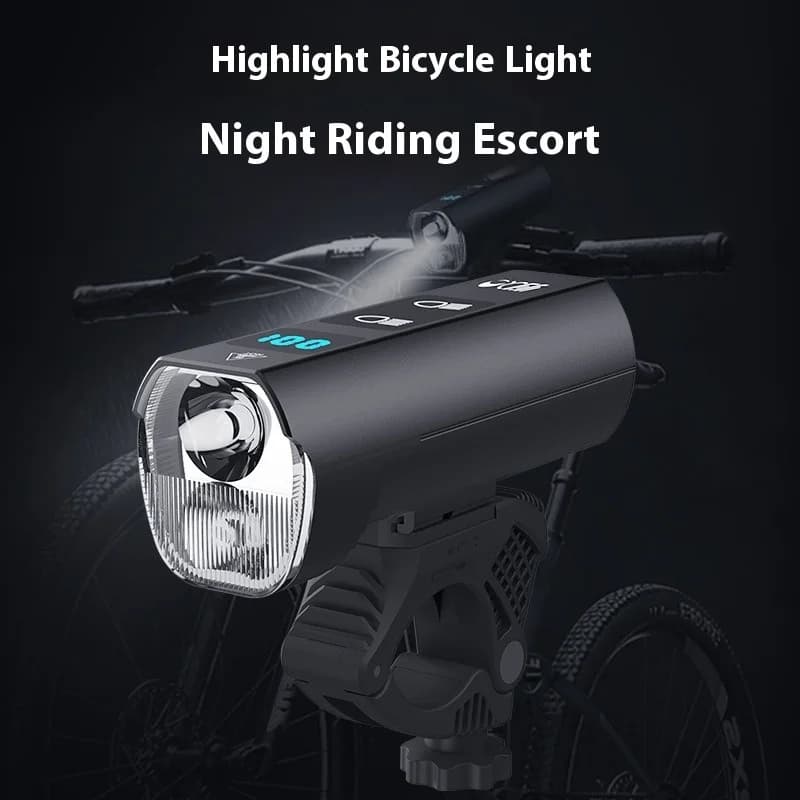 Faro per bicicletta luminoso e impermeabile per mountain bike, display elettrico intelligente con ricarica di tipo C