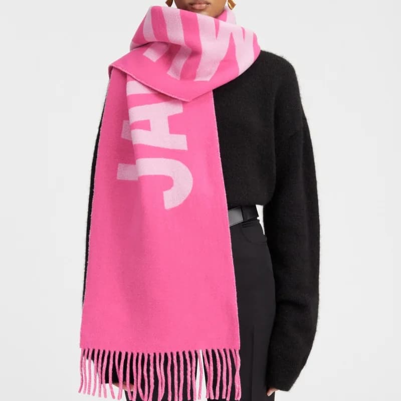 25 Sciarpa unisex con scialle in nappa jacquard con lettera nuova sciarpa in lana autunno/inverno