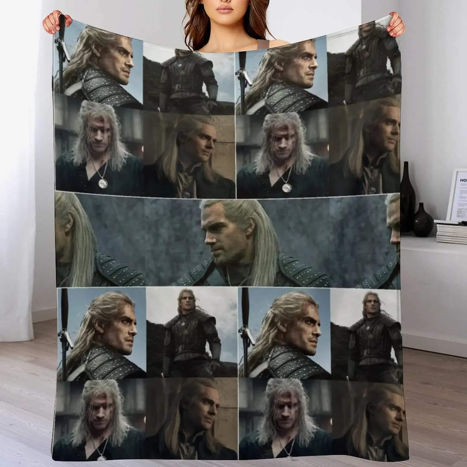 Henry Cavill, attore britannico, collage di foto di personaggi di romanzi - 1 coperta decorativa, regalo di compleanno per la mamma