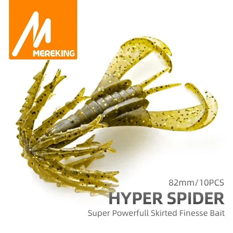 MEREKING Richiamo di Pesca HYPER SPIDER Super Potente Esca Finesse con Gonna 82mm 5g Esche Morbide Esche di Plastica Artificiale in Silicone