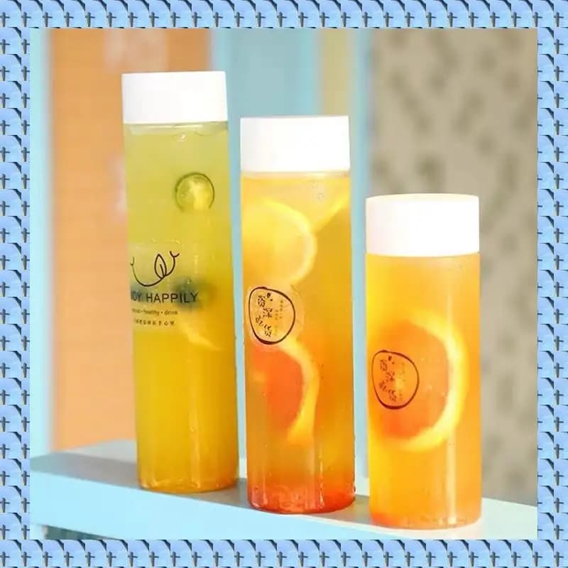 10Pcs 400Ml/13.5Oz Plastic Juice Bottle Transparent Coarse Cereals Storage Container Beverage Bottle Durable Easy To Use
