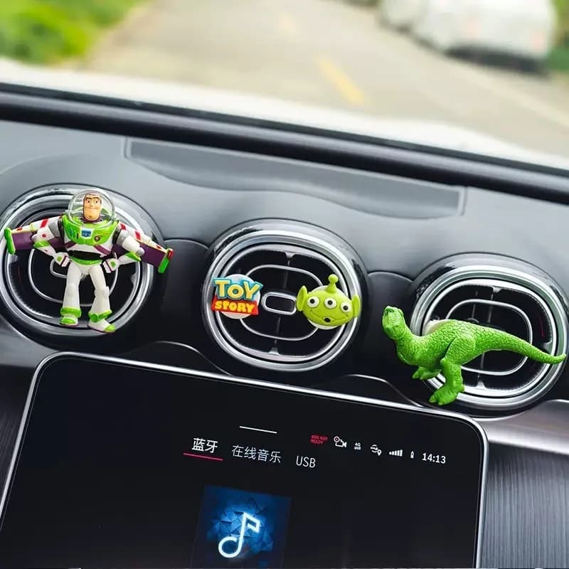 Clips for Auto Toy Story Air Bags, Nice Cartoon Figures by Buzz Lightyear, Woody and Forky, Car Deodorant, Car Interior Ornaments