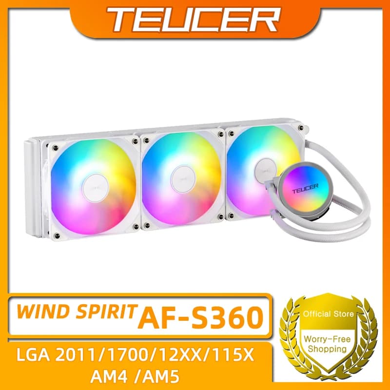 TEUCER AF-S360 CPU raffreddamento ad acqua Cooler, LGA 2011 V3 X99 scheda madre Dazzle Color radiatore di raffreddamento a liquido per 1700 1200 115X AM4