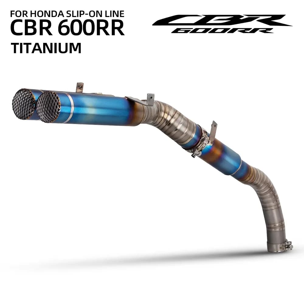 Slip on Per Honda CBR600RR F5 Moto Di Scarico Kit Completo In Lega di Titanio Coda Centrale Silenziatore Tubo Doppia Uscita Copertura Della Rete