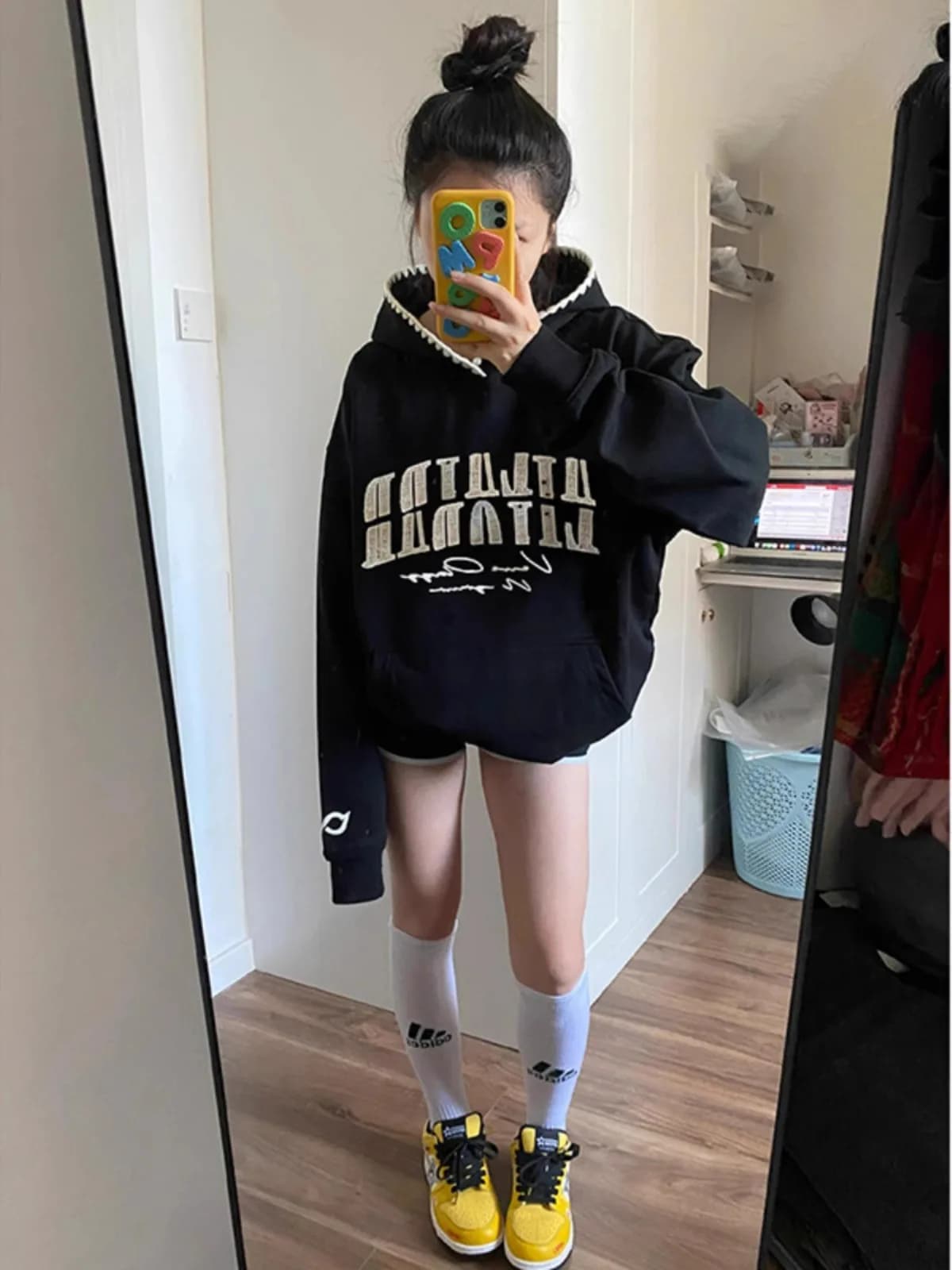 American High Street Letter Embroidery Hoodie Women's Autumn Winter New Oversize Design Sense Outerwear Ladies Sweatshirt