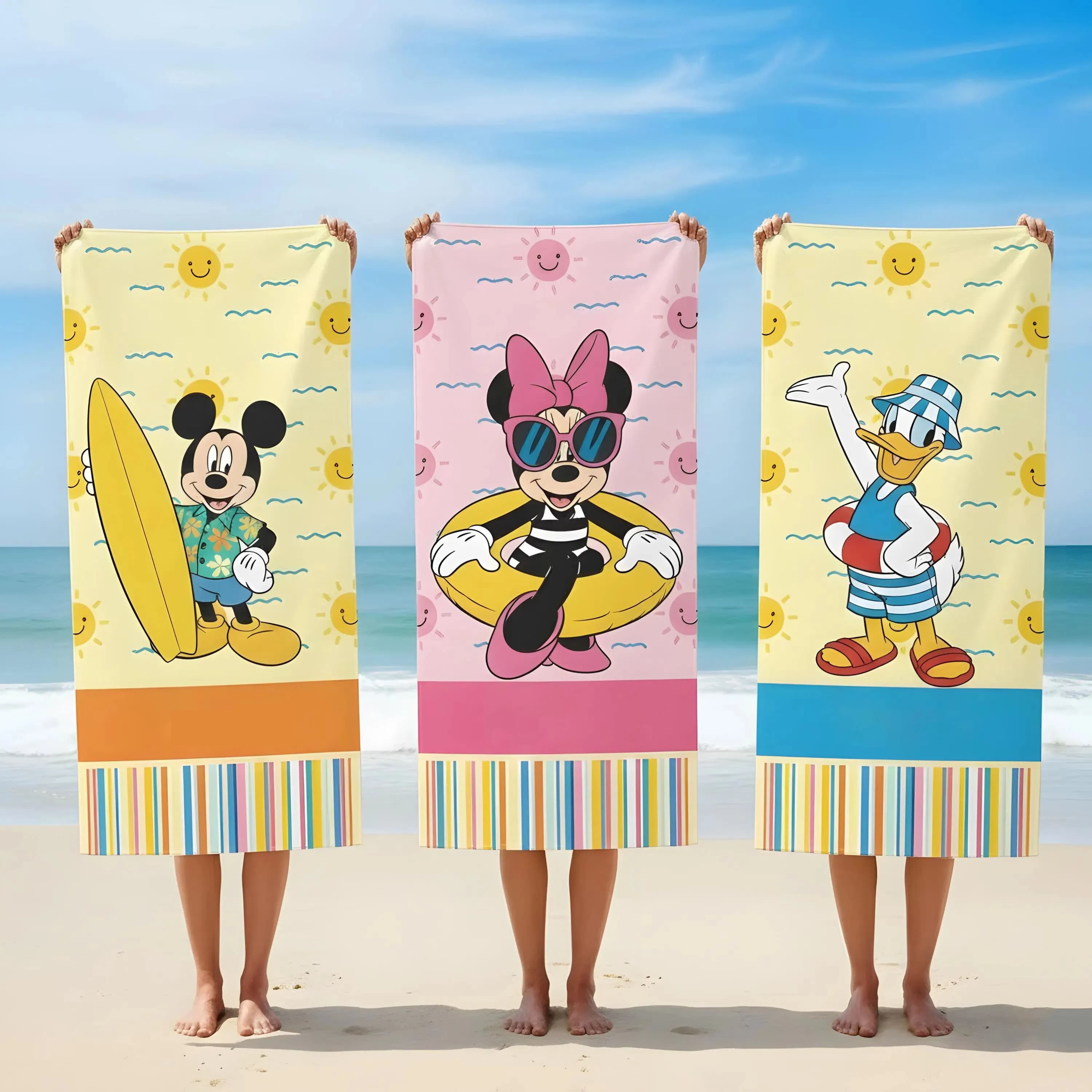 Asciugamano da Spiaggia Mickey & Friends, Stampa Piatta, Regalo Estivo, Morbido e Assorbente per Bambini, Ideale per Gite al Parco e Vacanze