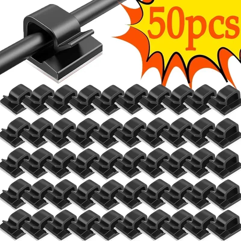 Clip per cavi da 10-50 pezzi per auto, organizer per cavi da cruscotto, supporto per cavo caricabatterie telefono, fermacavo USB