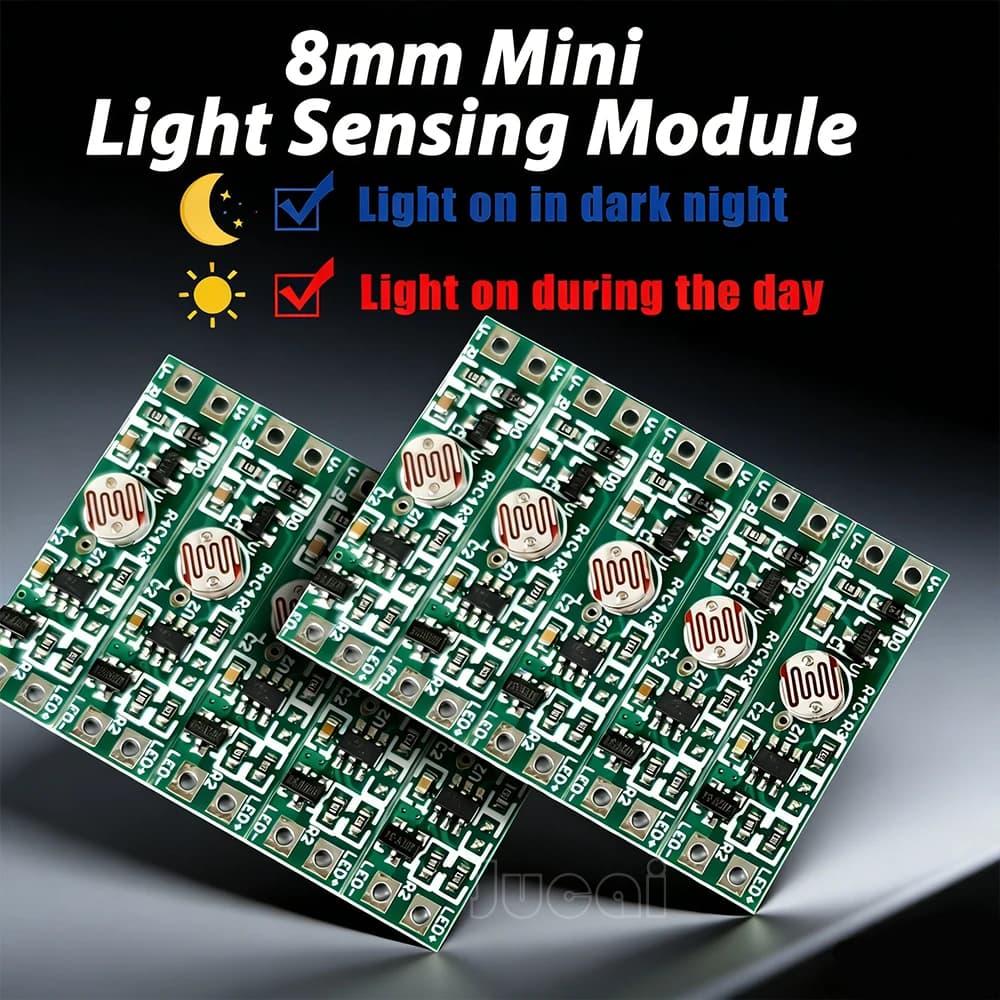 Modulo Sensore di Luce Mini Fotorresistore da 8mm, Interruttore Sensore Luce 12V, Controllore Automatico per Illuminazione Stradale, Sensore Giorno/Notte per Lampade