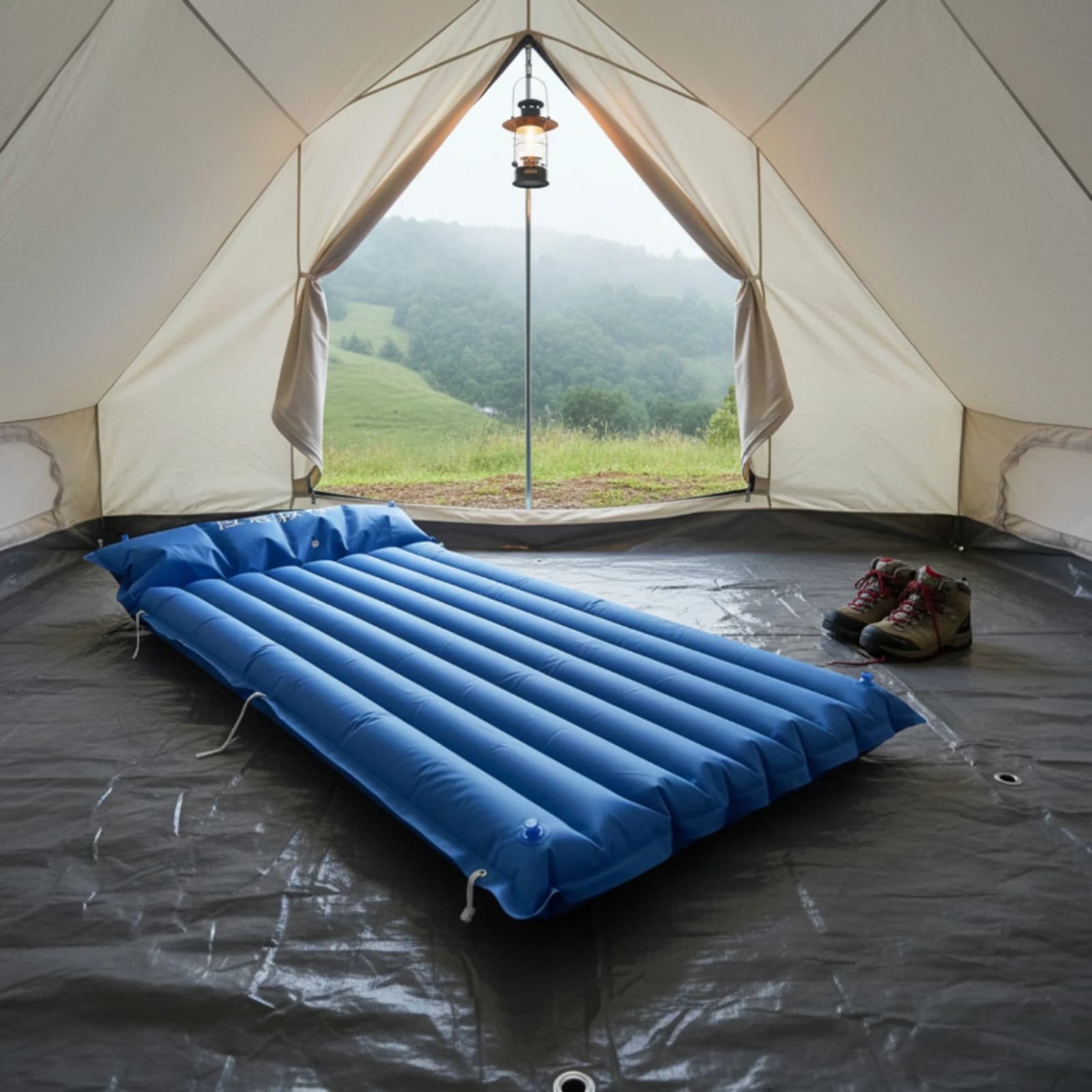 Portable Rescue Mattress Outdoor Use Foldable Air Bed Camping Mattress Waterproof Emergency Gear Built-in Pillow