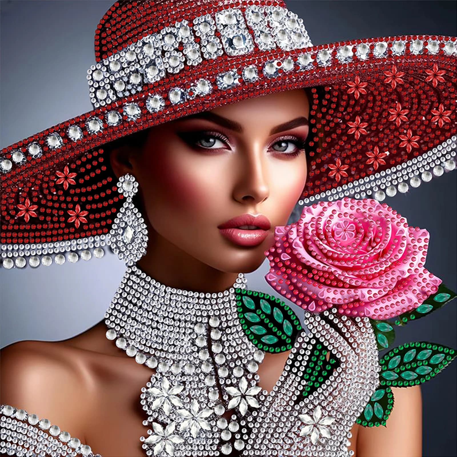 Lady Special Shaped 5D DIY Partial Drill Diamond Art Kit for Adults DIY Gift Home Decor Diamond Dots Paintings 11.81 X11.81inch