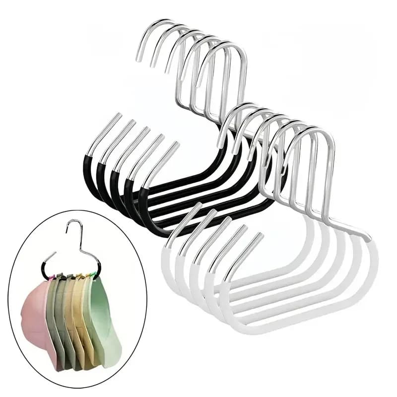 Organizzatore per porta cappelli per cappelli da baseball da 5 pezzi Appendiabiti per cappelli in acciaio inossidabile Porta cappelli antiscivolo per montaggio a parete Organizzatore per cappelli